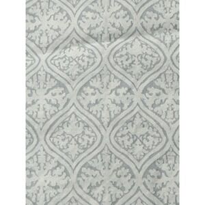 Lauren Ralph Lauren Lantern Medallion Print Queen Flat Bed Sheet Gray White Luxe